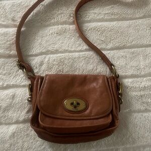 Fossil Brown Leather Crossbody Bag